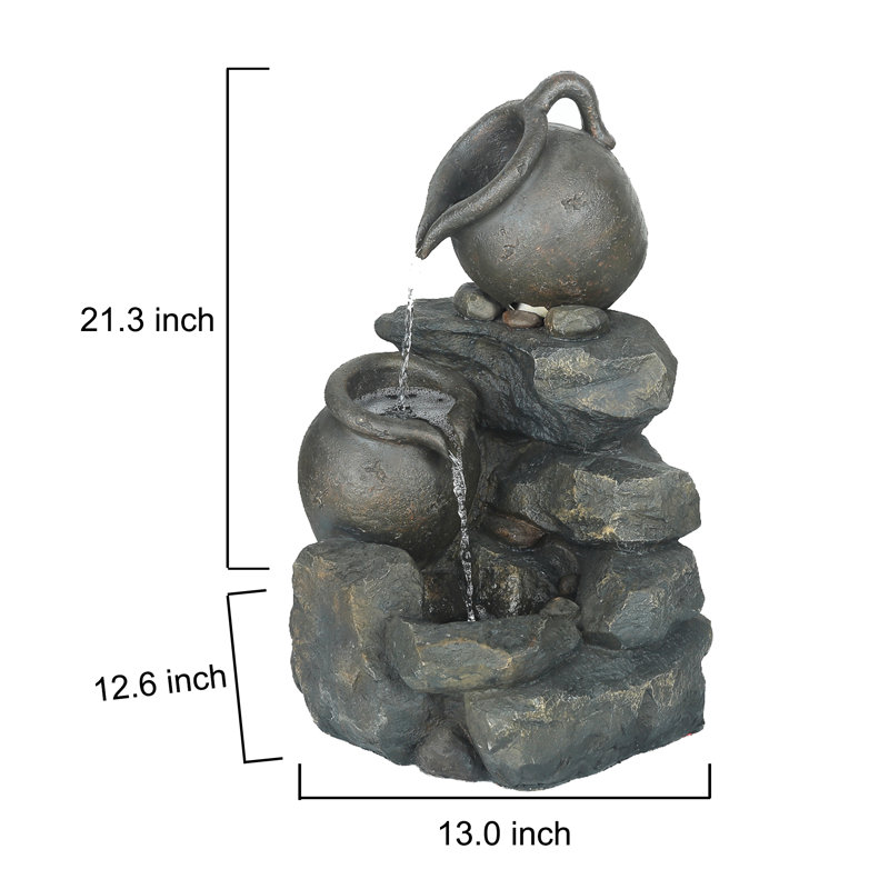 Fontaine à pots étagées en résine/fibre de verre Rowling