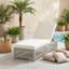 Chaise longue d'extérieur en osier avec dossier réglable à 5 positions, roulettes et coussin épais-73822289
