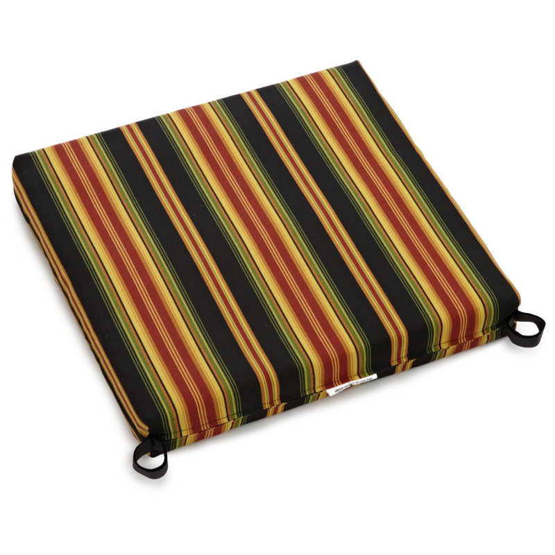 Outdoor 3'' Dining Chair Seat Cushion, Lyndhurst Raven