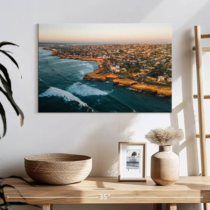 Gillard, San Diego, coucher de soleil sur les falaises, H 16 po x l 24 po