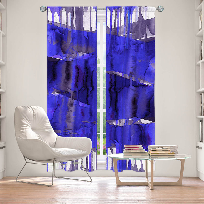 Jemine Room Darkening Curtain Pair, 20" W x 61" L, Electric Blue