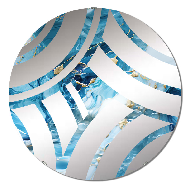 Miroir décoratif bleu et bleu, 23,6 po x 23,6 po