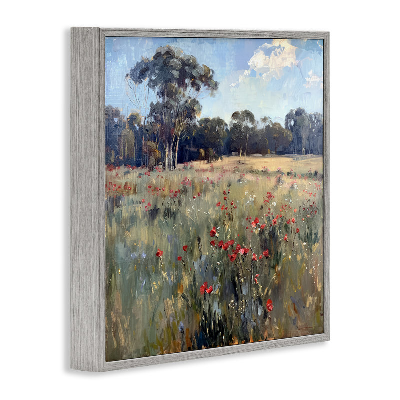  Coquelicots dans un vaste champ, estampe numérique par Raymond Powers, Estampe numérique Farmhouse, H 12 po x l 12 po