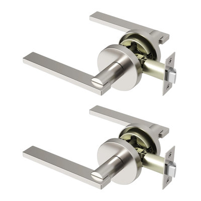 Valli Passage Door Lever Modern Concealed Design For (Hall & Closet) – Sleek Minimalist Style in Brushed Nickel