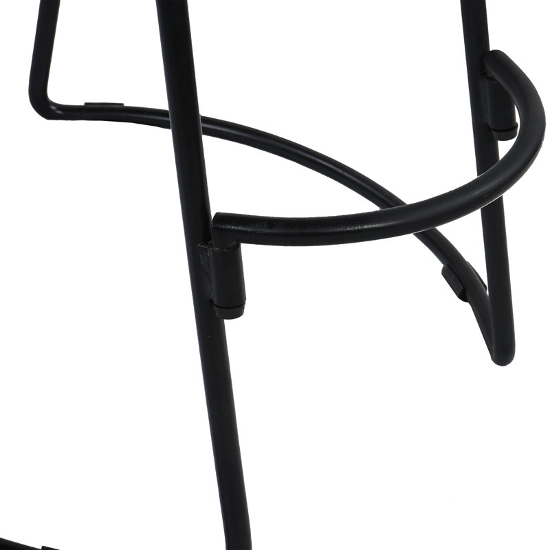 Ela Industrial Saddle-Style Backless Metal Counter Stool, Black, Set of 2