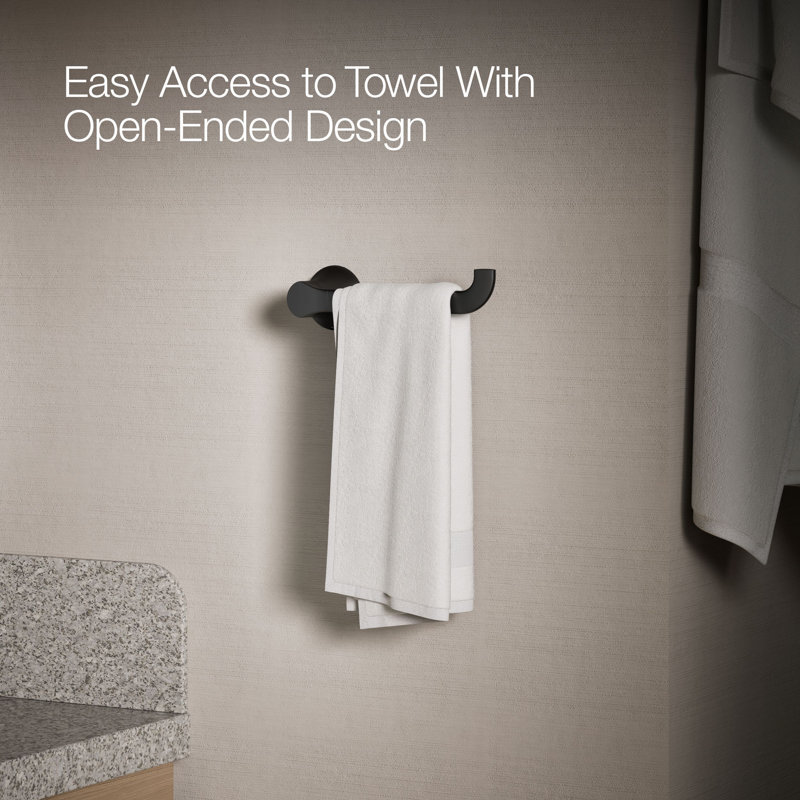 Simplice Wall Mounted Towel Bar, Matte Black