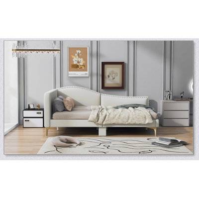 Upholstered Daybed With Headboard And Armrest, Support Legs by Rosdorf Park