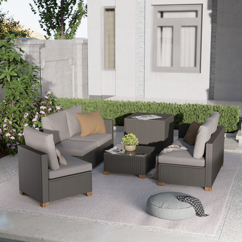 5 - Person Patio Conversation Set with Cushions