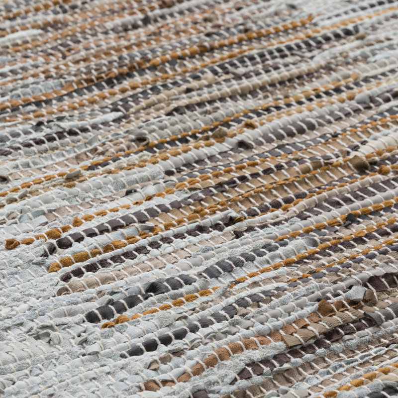 Gamache Hand Woven Fabric Wall Hanging, Light Grey, Khaki