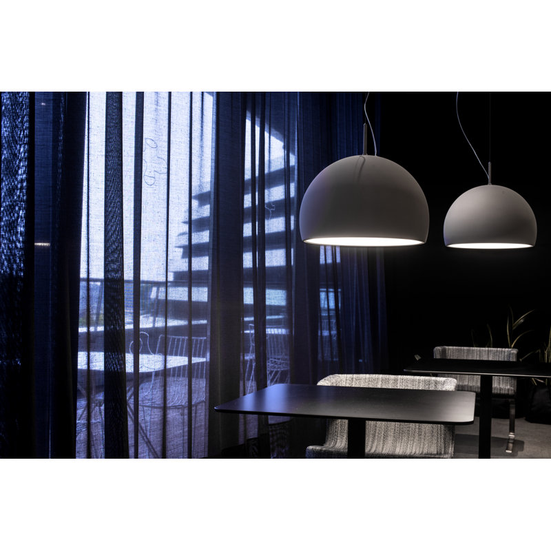 Biluna 1 - Light White Dome Pendant, Yes, Matt Black