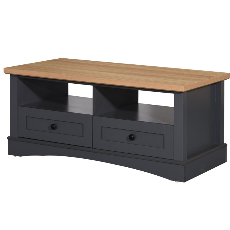 Fordwich Four Leg Coffee Table with Storage, Dark Grey