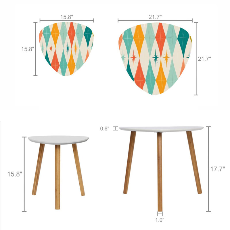 Ensemble de 2 tables basses gigognes Triangle
