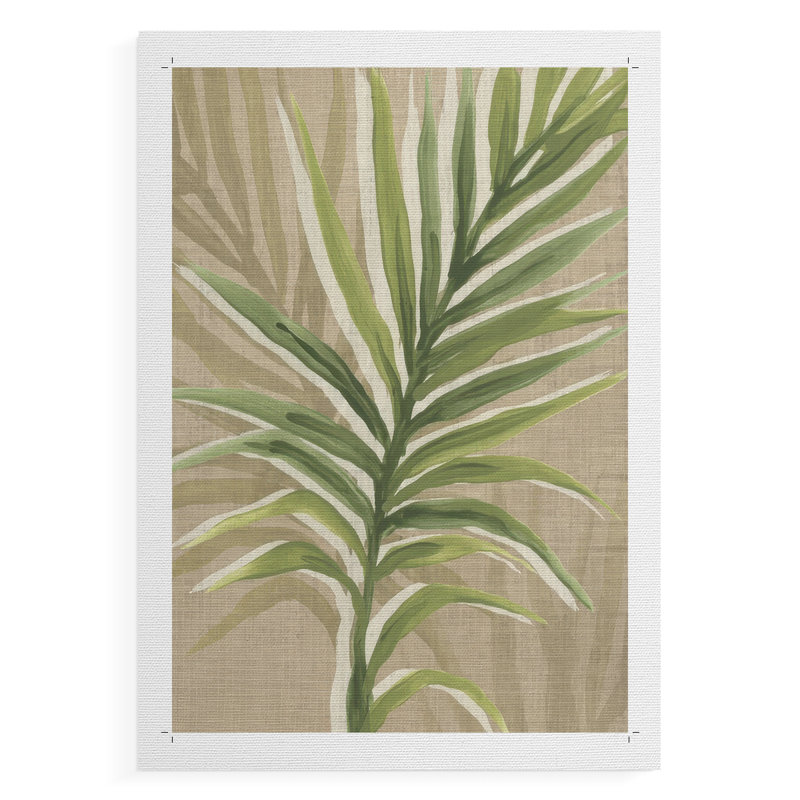 Toile de jute et feuille de palmier I - impression sur toile seulement - non encadrée, H 36 po x l 24 po