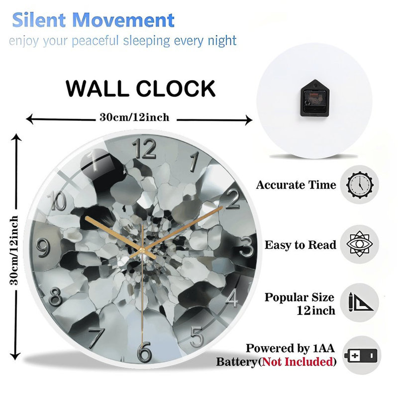 Horloge murale en miroir 12 po