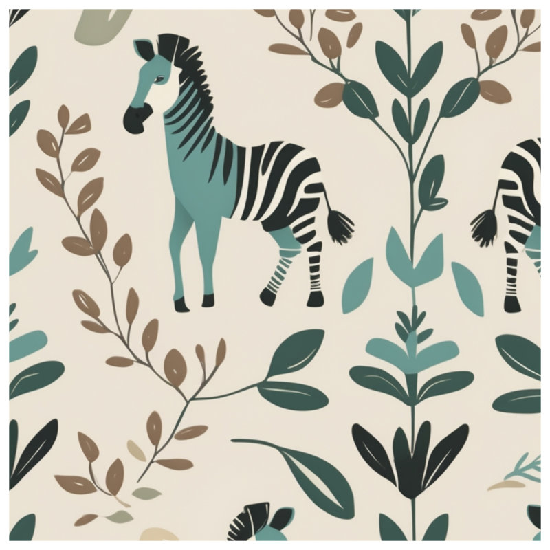 Couvertures Zebra Botanical Illustration, L 50 po x H 60 po