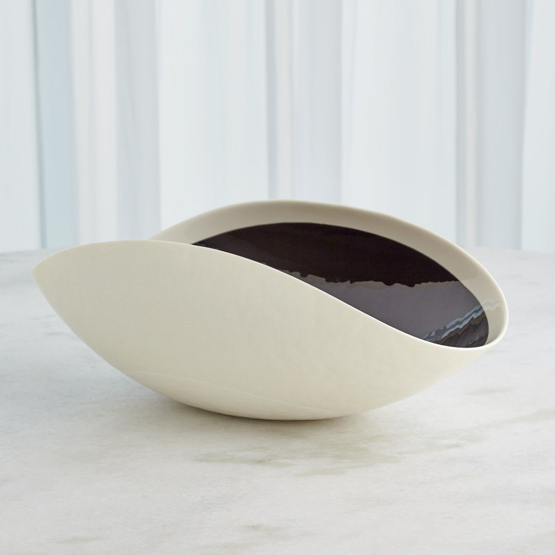 Handmade Glass Decorative Bowl, 7" H x 20.75" W x 11.5" D
