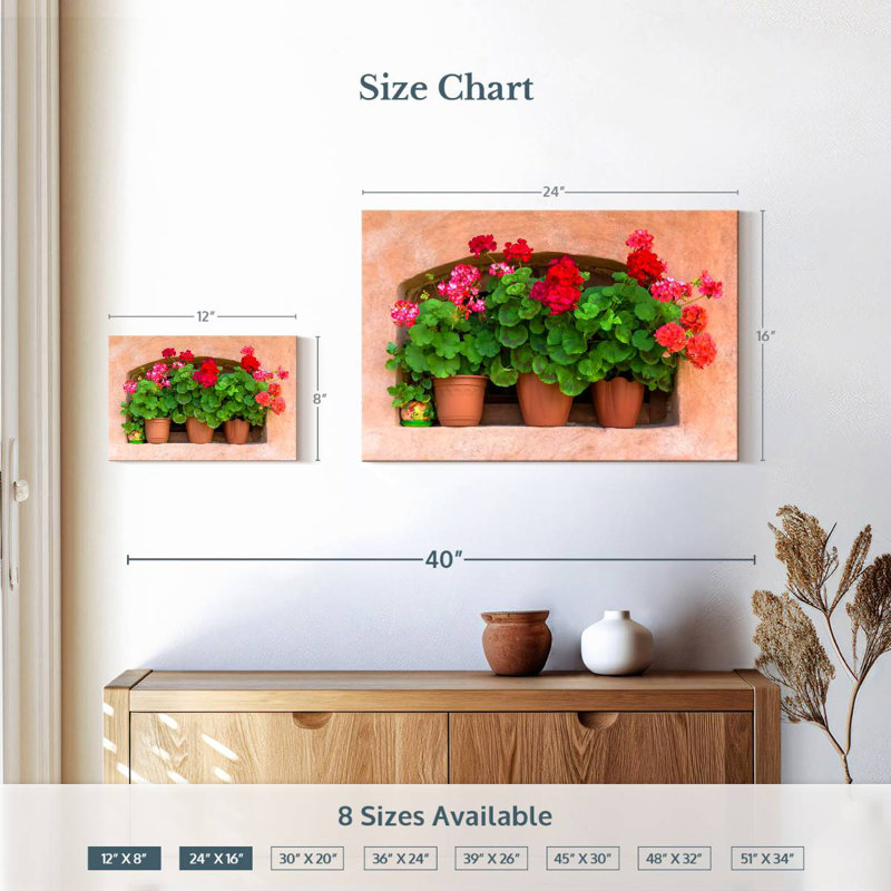 Geraniums en pot Harnek, H 16 po x l 24 po