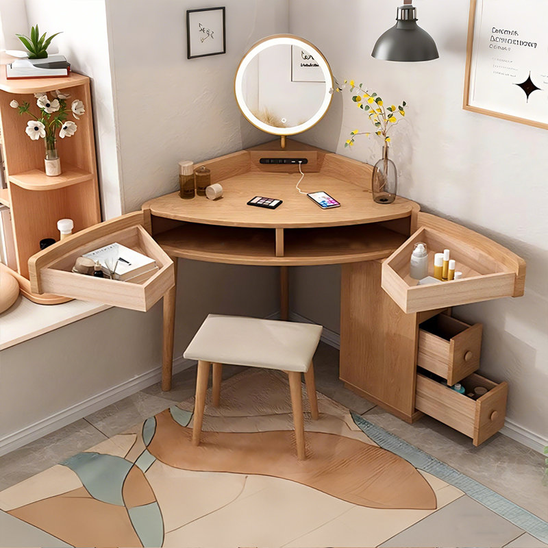 Coiffeuse 29,53 "en bois massif brun simple