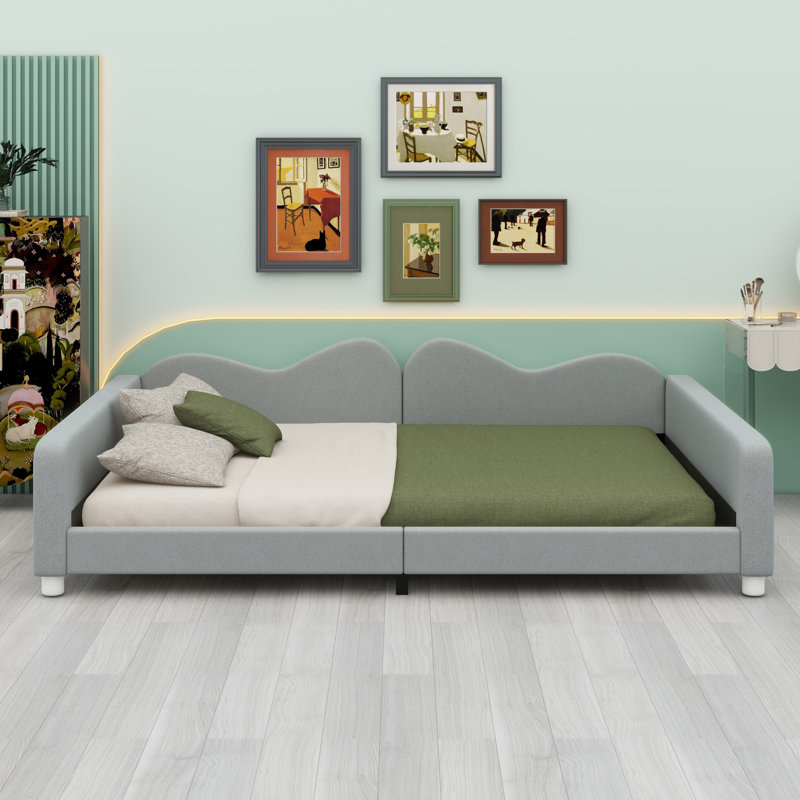 Upholstered Daybed With Cloud-Shaped Backrest