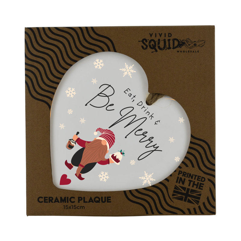 Vivid Squid Wholesale Eat Drink Be Merry Festive Gonks Wall Decor