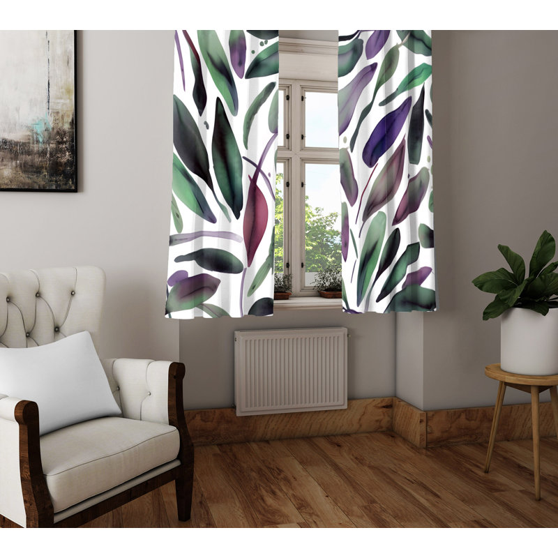 Paire de rideaux semi-transparents en polyester Daqwon, L 20 po x L 61 po