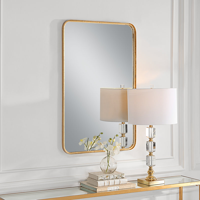 Miroir mural Adrienne, 38 po x 24 po, Feuille d’or