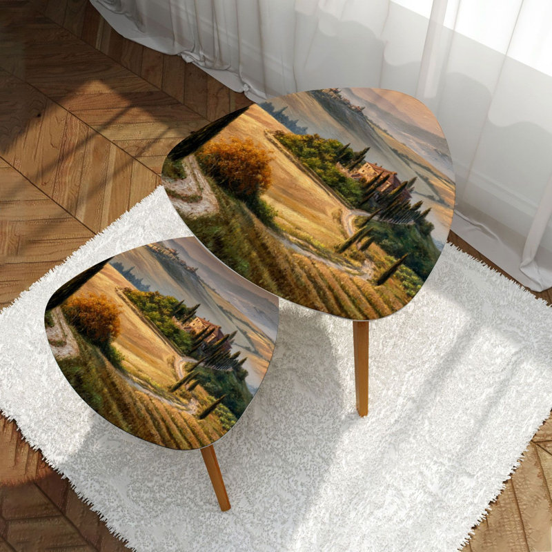 Ensemble de 2 tables basses gigognes Triangle
