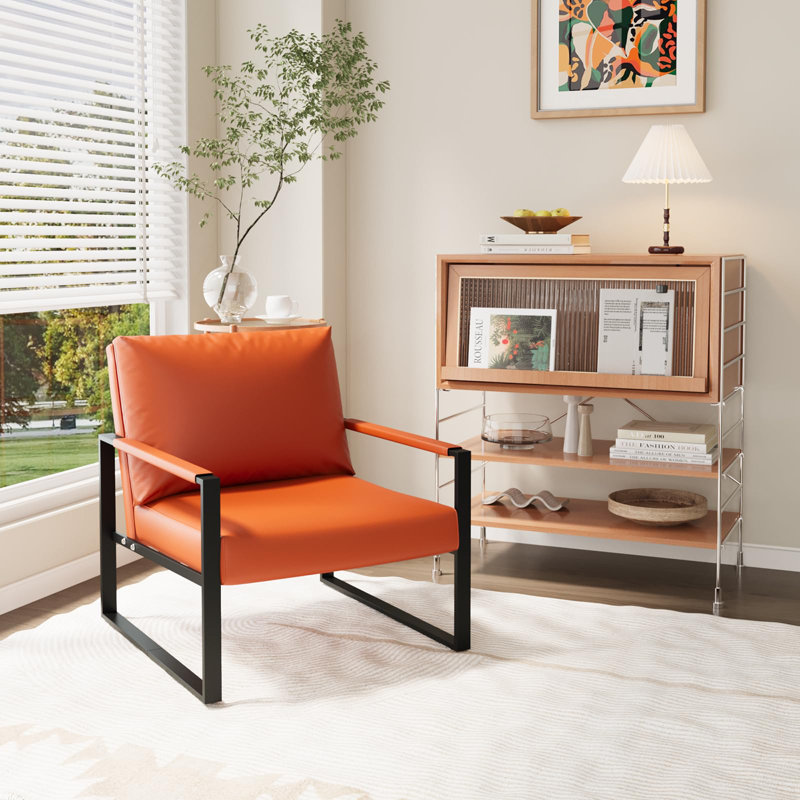 Fauteuil d'appoint Modern, Similicuir orange