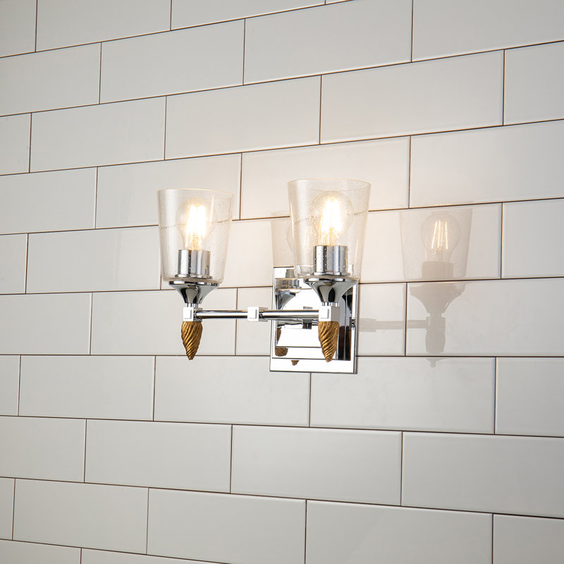 Ensemble de meuble-lavabo 2 lumières Stidham Vetiver, Argent argent