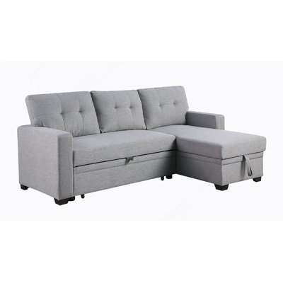 Upholstered Pull Out Sectional Sofa With Chaise