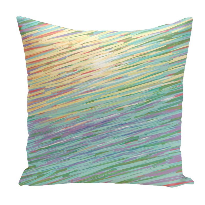 Coastal Abstract Outdoor Reversible Throw Pillow, Yellow