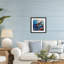 «Rainbow Sea Turtle & Bubbles», reproduction sous verre encadrée, design par LSR Design Studio-590564045-590564046