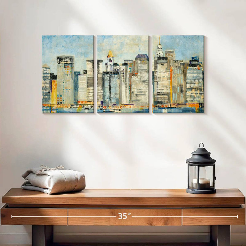 'Waterfront Skyline, 12" H x 26" W