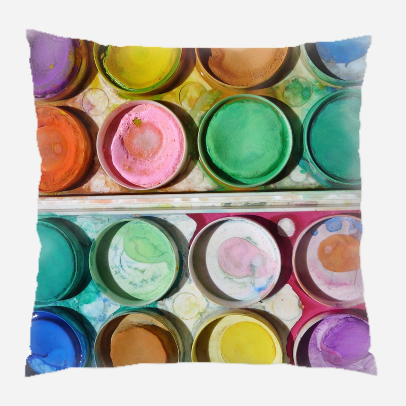 Coussin décoratif paint Valerio, Microsuède, Intérieur