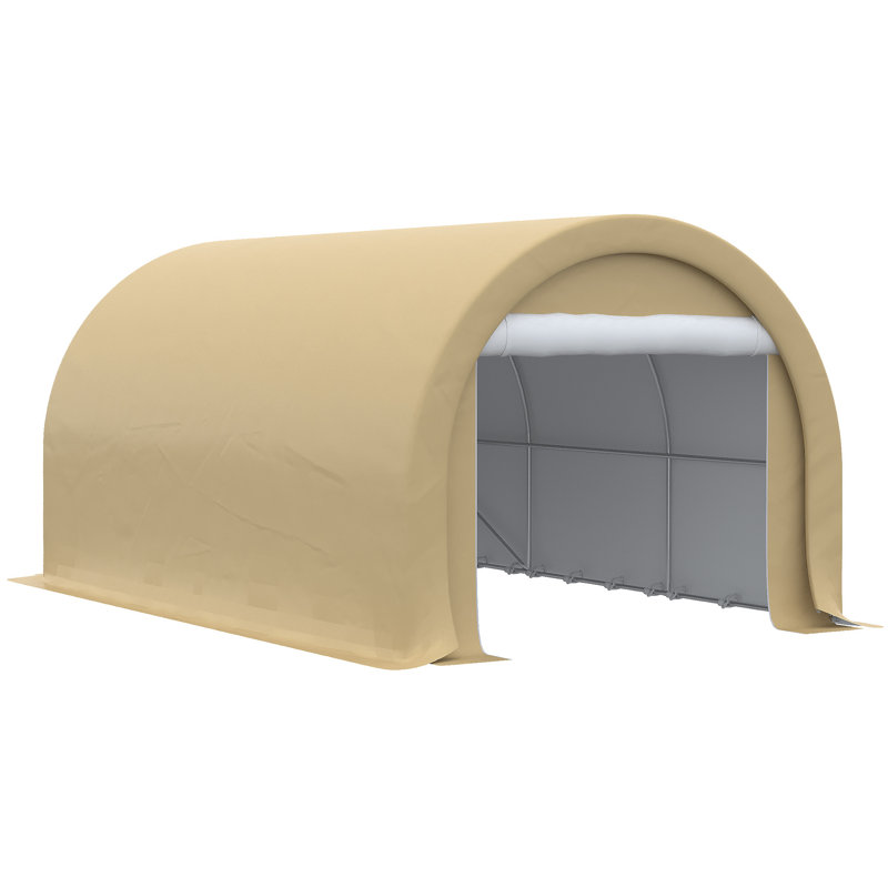Abri d'auto 10 pi x 16 pi Outsunny, Beige, Beige