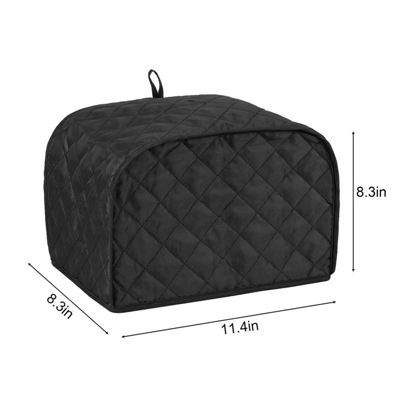 Universal Two Slice Toaster Cover Polyester Fabric Small Appliance Dust Cover Fingerprint Protector, Black