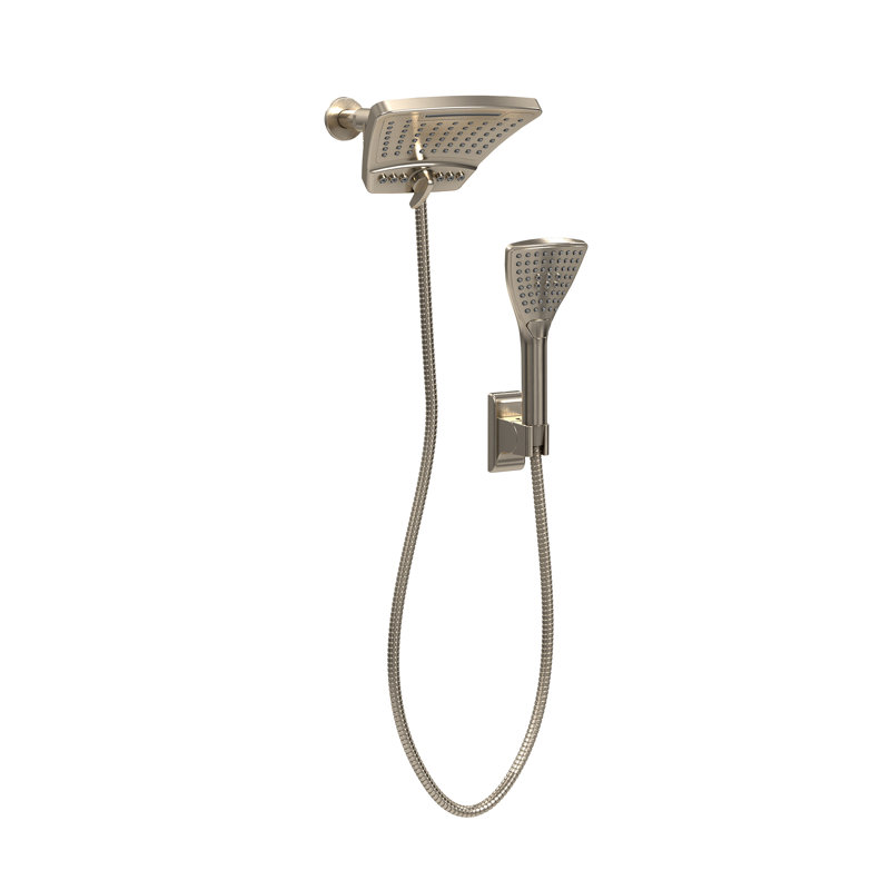 Système de douche sans perceuse 8 po PowerShot avec pomme de douche multifonctionnelle et douchette à fonctions multiples 1,8 gal / min