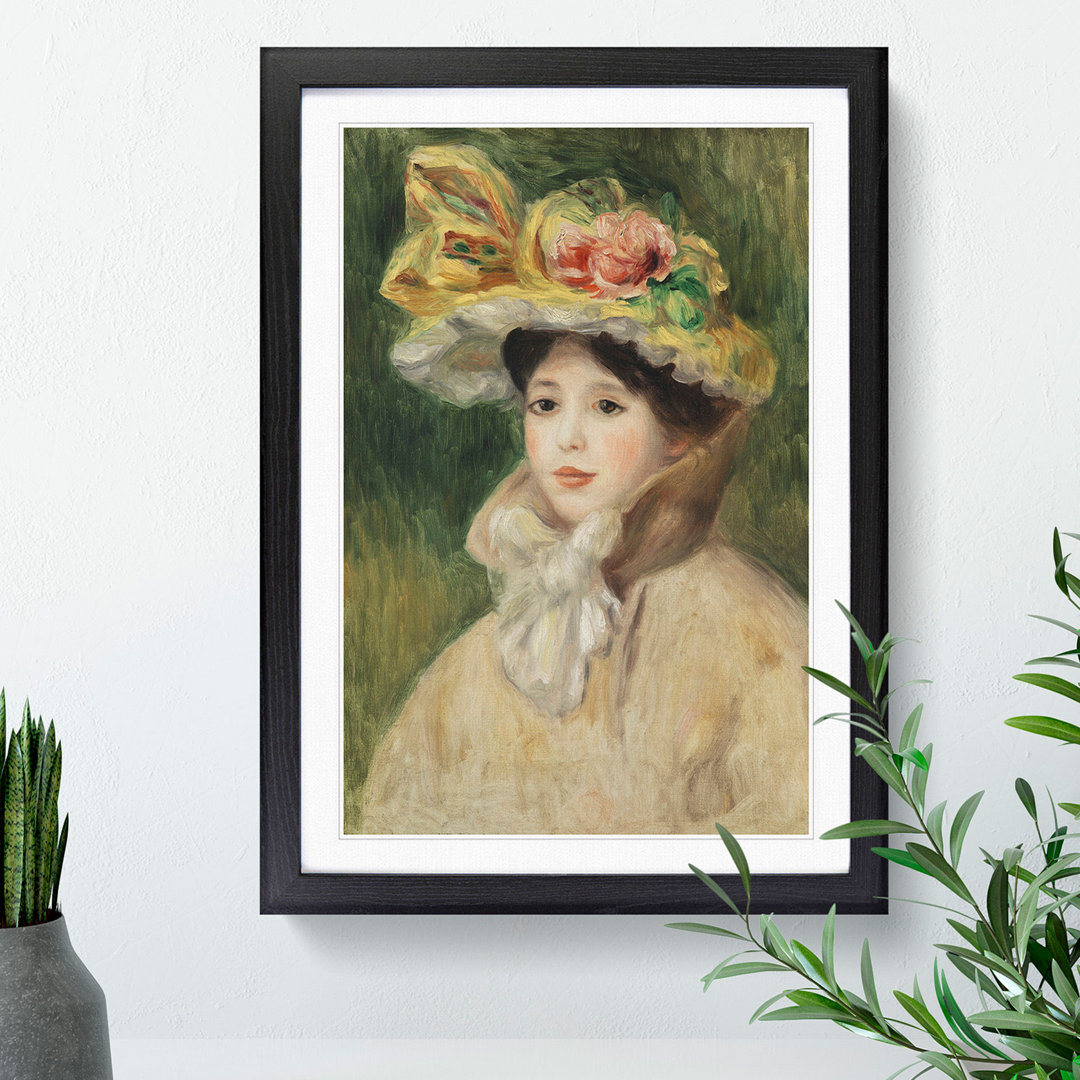 Woman with Capeline by Pierre-Auguste Renoir - Picture Frame Painting