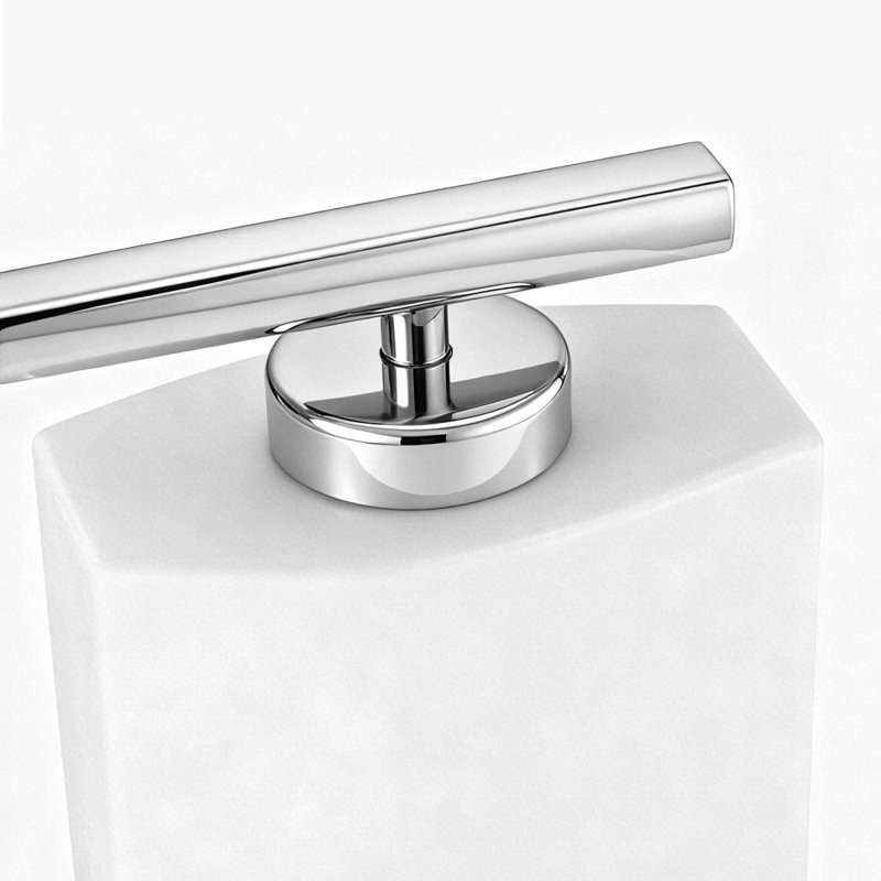 Luminaire moderne à 3 lumières avec abat-jour en verre carré, 5, Chrome chrome