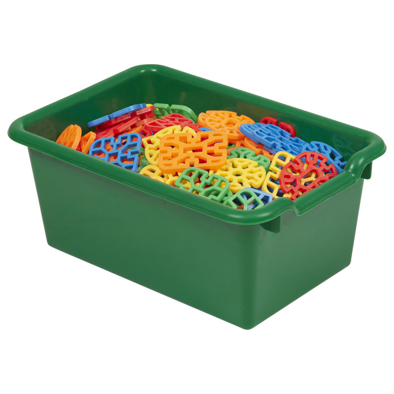 ECR4Kids Scoop Front Plastic Storage Bins, Multipurpose Organization, 20-Piece, Green
