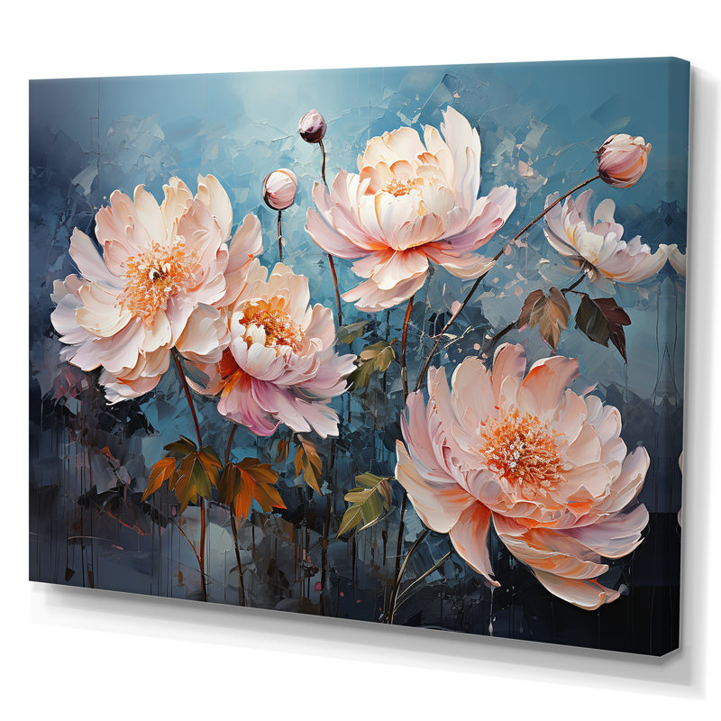 Peony Petal Poetry sur toile, H 16 po x l 32 po x P 1 po, Toile tendue