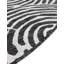 Tapis intérieur / extérieur en polypropylène géométrique tissé à la machine en noir / blanc-88509150
