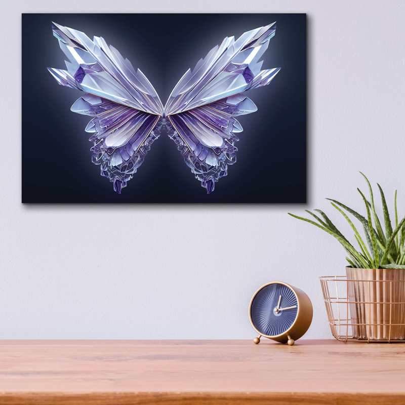 «Crystal Buterfly» par Epic Portfolio, art mural en verre acrylique, H 12 po x l 16 po x P 0,13 po