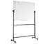 Tableau blanc magnétique roulant, tableau blanc mobile double face 48 x 36 pouces, tableau effaçable à sec à hauteur réglable avec roulettes, 1 marqueur effaçable magnétique et 3 marqueurs effaçables à sec et plateau mobile pour école de bureau