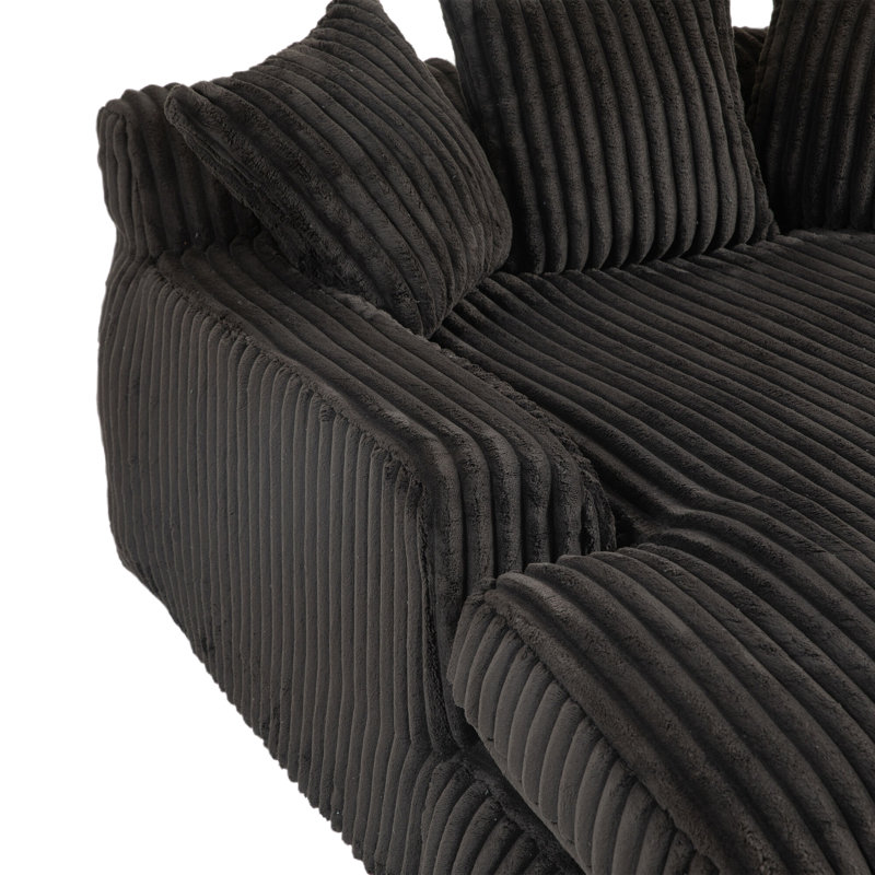 Upholstered Chaise Lounge, Black