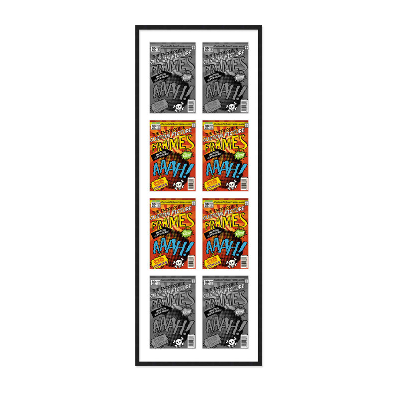 Cadre photo, Blanc / noir, 6,875 po x 10,5 po, 29" x 50.5"