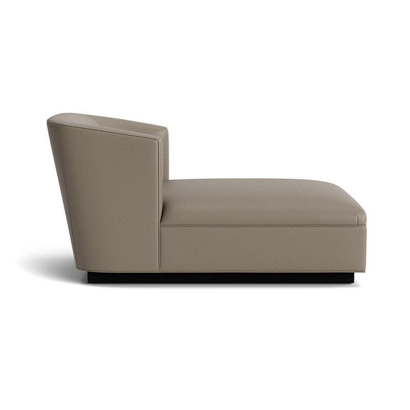 Chaise longue en cuir Cooper, Black, Greenwich Performance Leather - Pewter