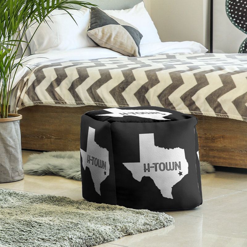 Repose-pieds à cubes h-town texas, Noir