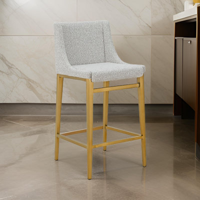 Ensemble de 2 tabourets de comptoir Cid Kinn, polyester gris clair