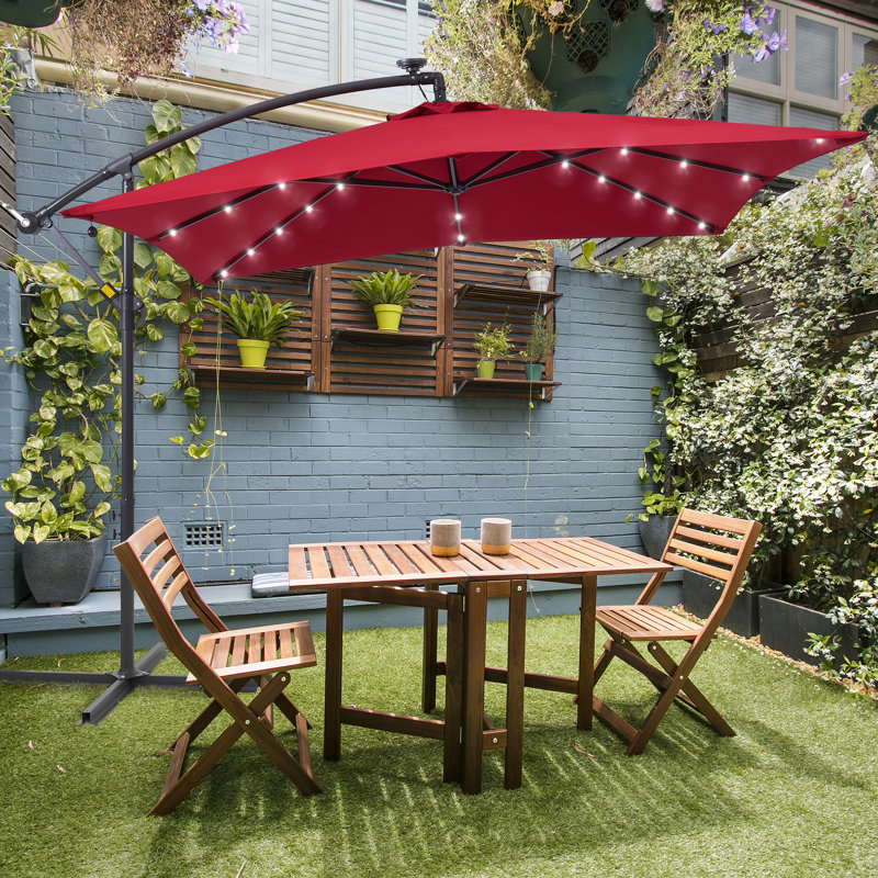 Parasol en porte-à-faux 98,4 po Dannii-Leigh, Rouge